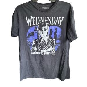 WEDNESDAY ADDAMS cult classic goth print tee sz M